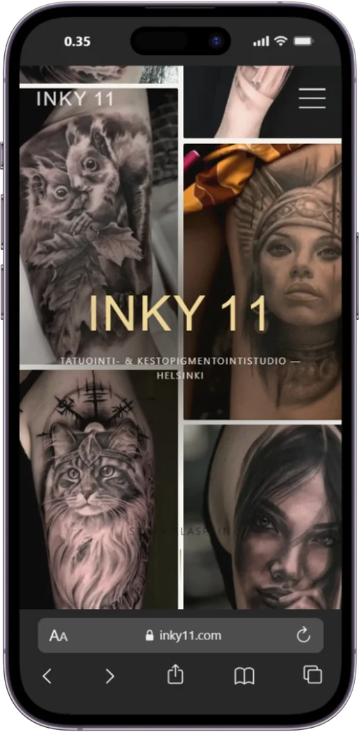 Inky 11 mobiilinäkymässä